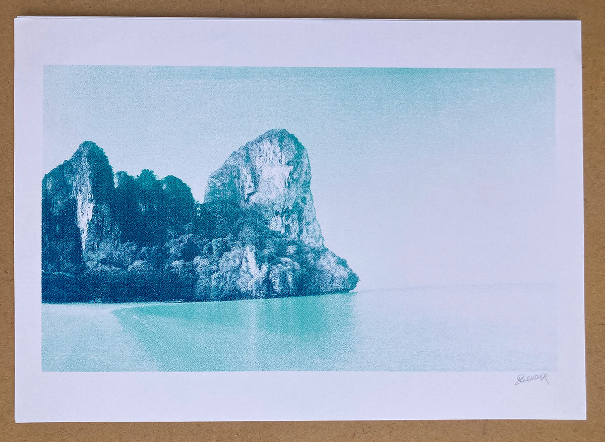 Railey Beach / Light Turquoise | Screen print | A3 size