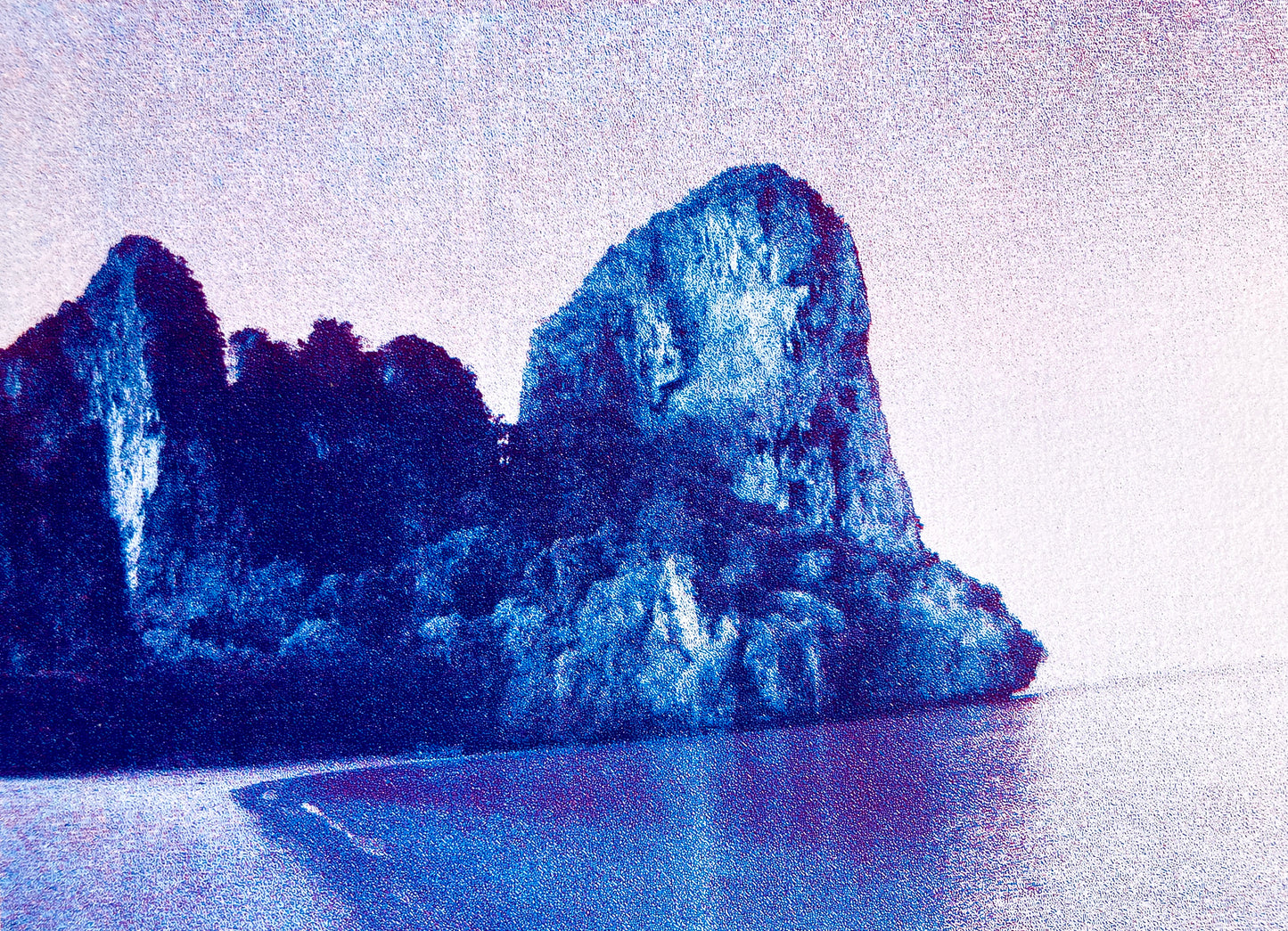 Railey Beach / Turquoise & Purple | Screen print | A3 size