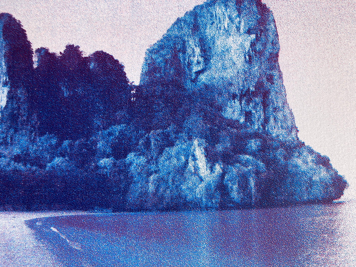 Railey Beach / Turquoise & Purple | Screen print | A3 size
