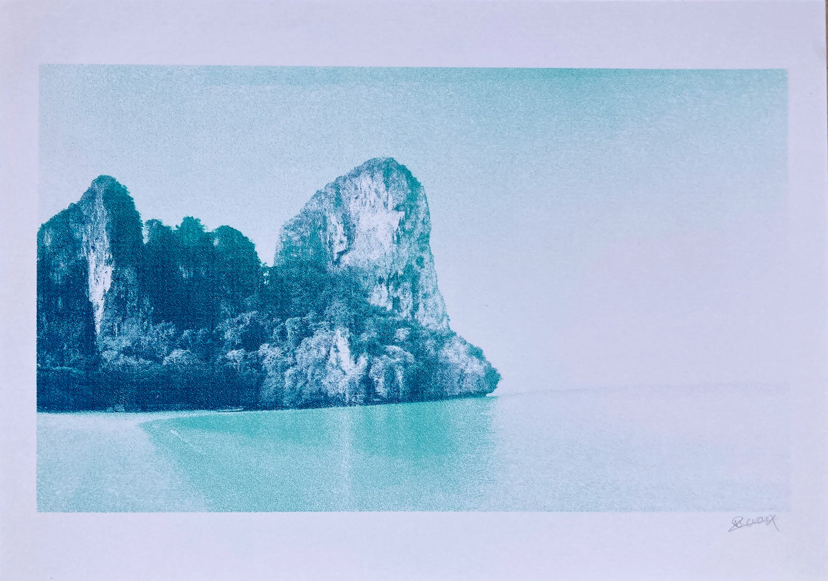 Railey Beach / Light Turquoise | Screen print | A3 size