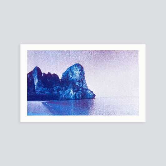 Railey Beach / Turquoise & Purple | Screen print | A3 size