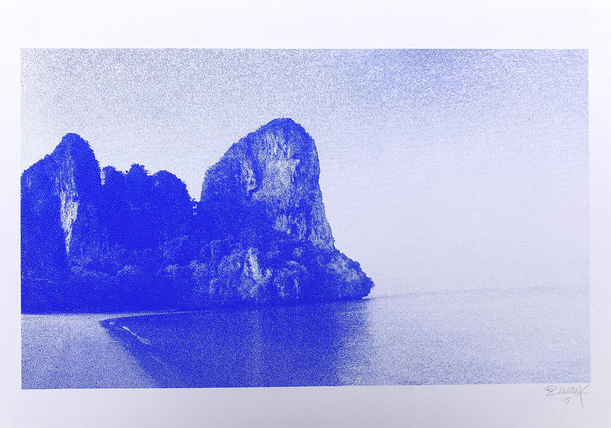 Railey Beach / Blue Klein | Screen print | A3 size