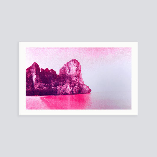 Railey Beach / Pink | Screen print | A3 size